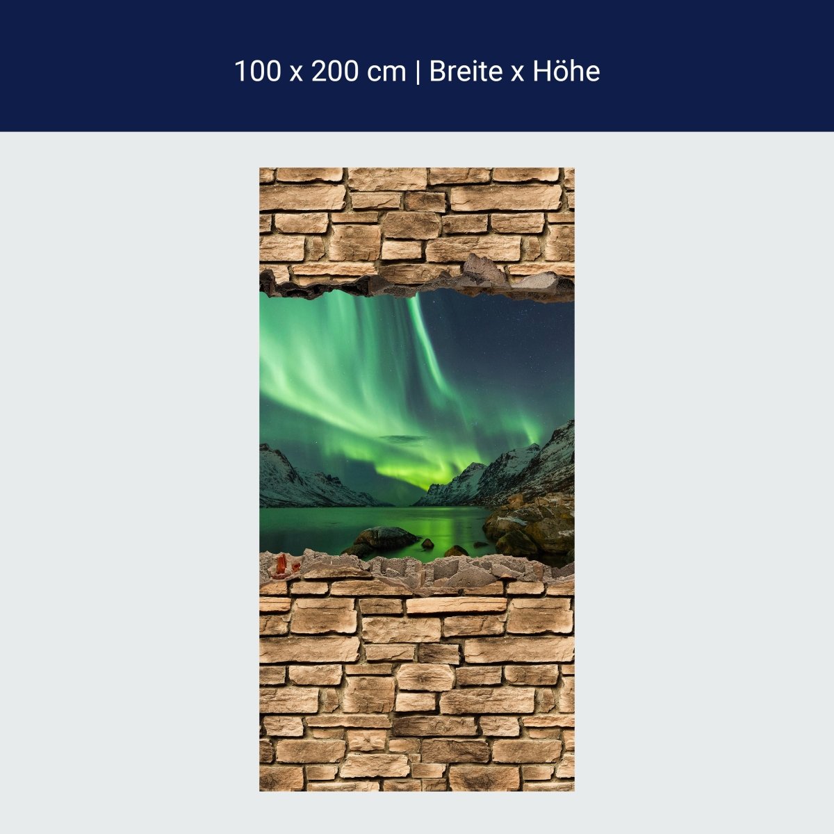 Duschwand 3D Optik - Aurora Borealis Tromsö - Steinmauer M0675 Duschwand 3D Optik - Aurora Borealis Tromsö - Steinmauer M0675