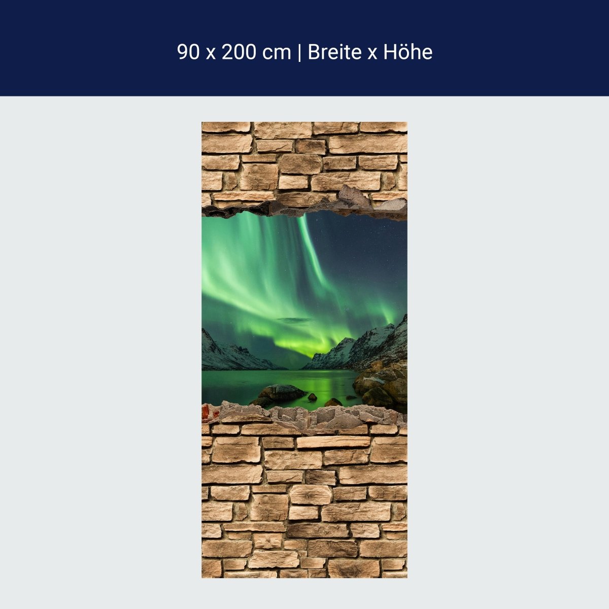 Duschwand 3D Optik - Aurora Borealis Tromsö - Steinmauer M0675 Duschwand 3D Optik - Aurora Borealis Tromsö - Steinmauer M0675