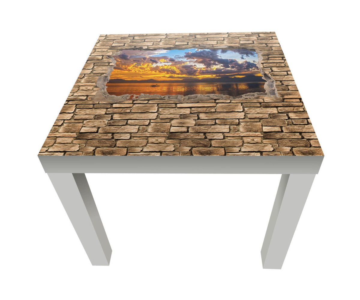 Beistelltisch 3D Optik - Sonnenuntergang- Steinmauer M0678 entdecken - Bild 1 Beistelltisch 3D Optik - Sonnenuntergang- Steinmauer M0678 entdecken - Bild 1