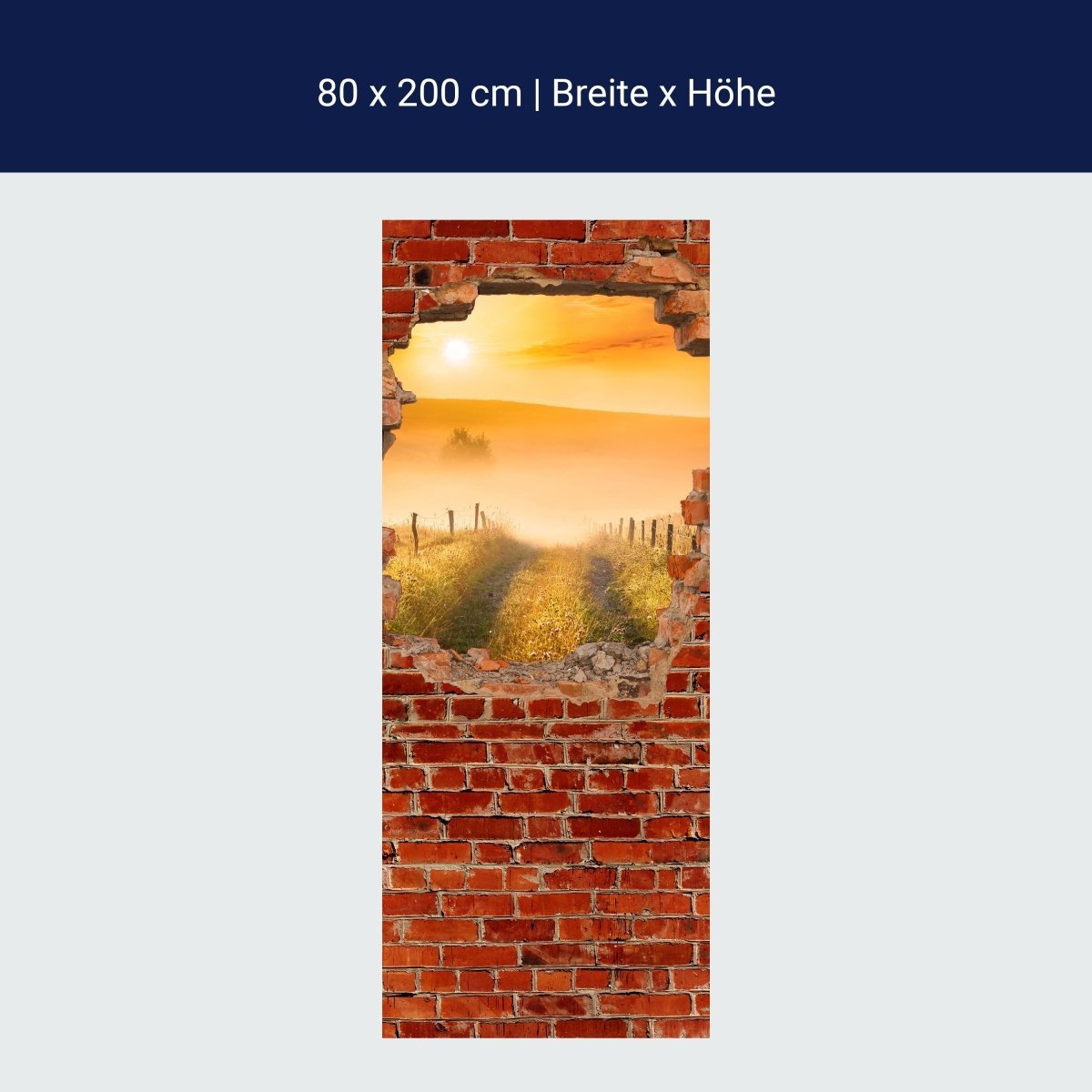 Duschwand Diesige Landschaft - Roter Backstein M0680 Duschwand Diesige Landschaft - Roter Backstein M0680