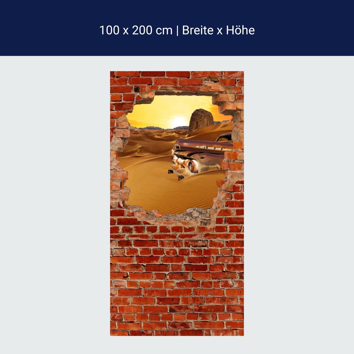 Duschwand Altes Auto - Roter Backstein M0681 Duschwand Altes Auto - Roter Backstein M0681