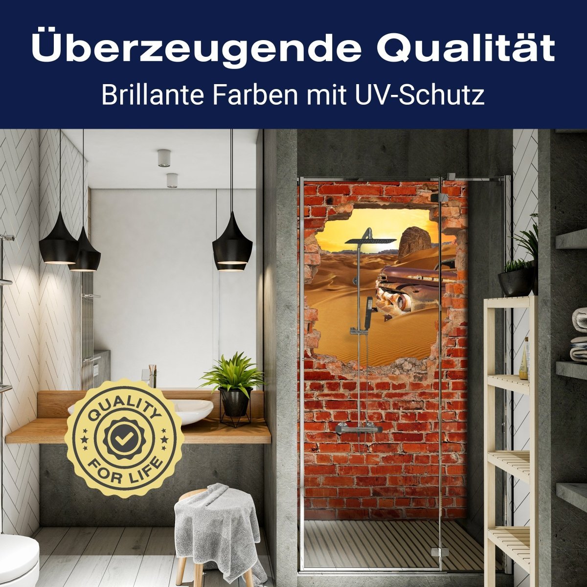 Duschwand Altes Auto - Roter Backstein M0681 entdecken - Bild 2 Duschwand Altes Auto - Roter Backstein M0681 entdecken - Bild 2