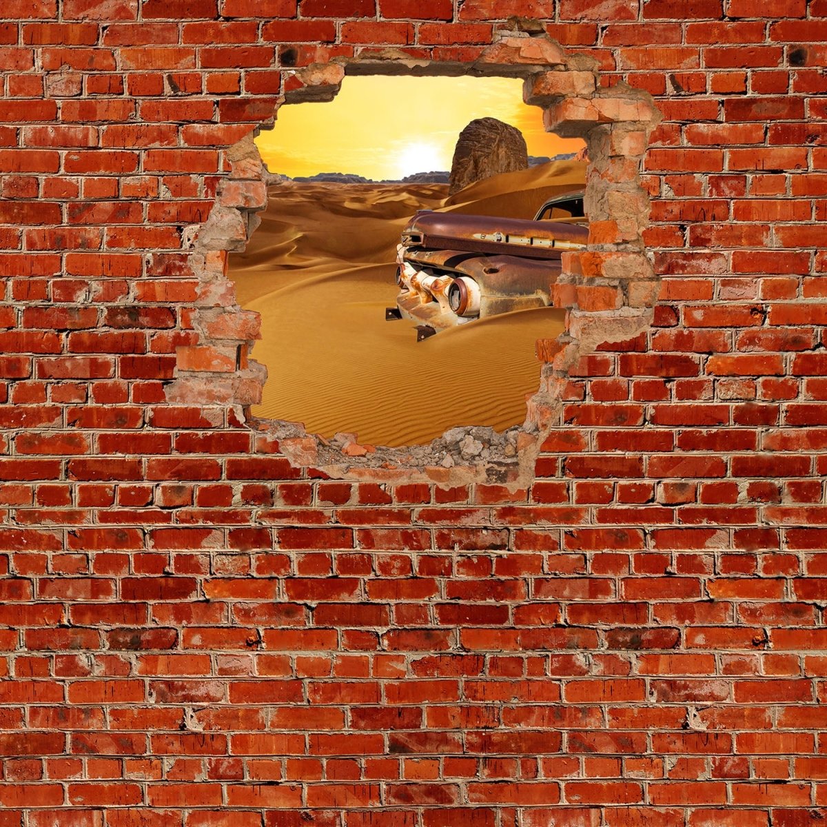 Beistelltisch Altes Auto - Roter Backstein M0681 entdecken - Bild 2 Beistelltisch Altes Auto - Roter Backstein M0681 entdecken - Bild 2