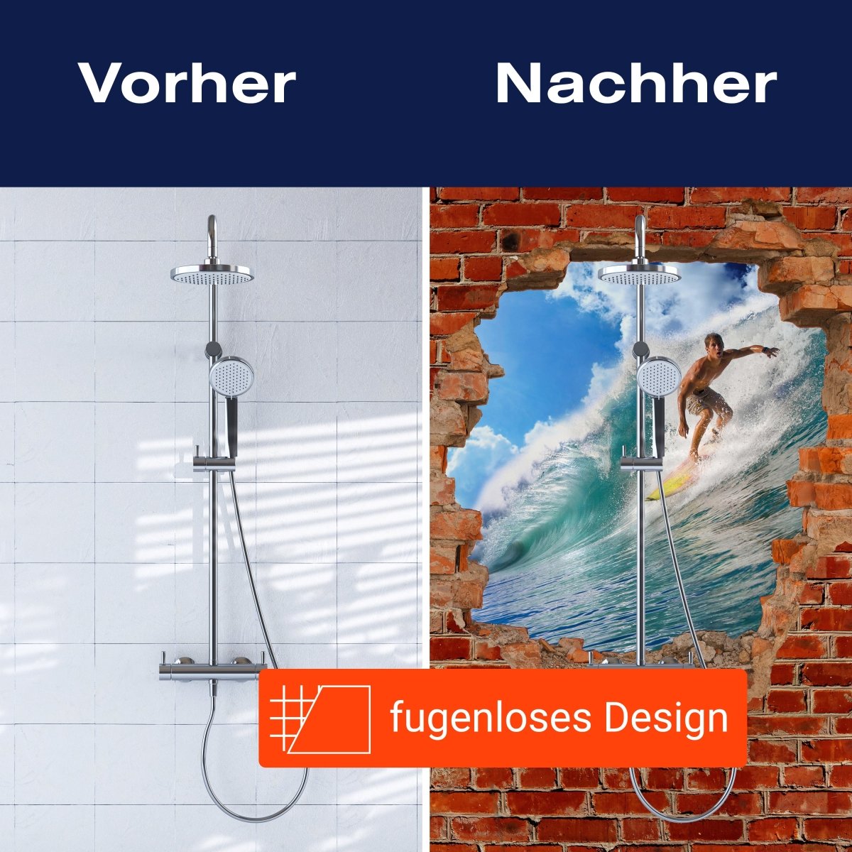 Duschwand Surfing - Roter Backstein M0682 entdecken - Bild 9 Duschwand Surfing - Roter Backstein M0682 entdecken - Bild 9