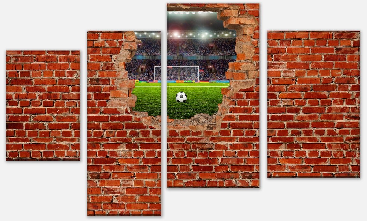 Leinwandbild Mehrteiler Fußballfeld - Roter Backstein M0683 Leinwandbild Mehrteiler Fußballfeld - Roter Backstein M0683