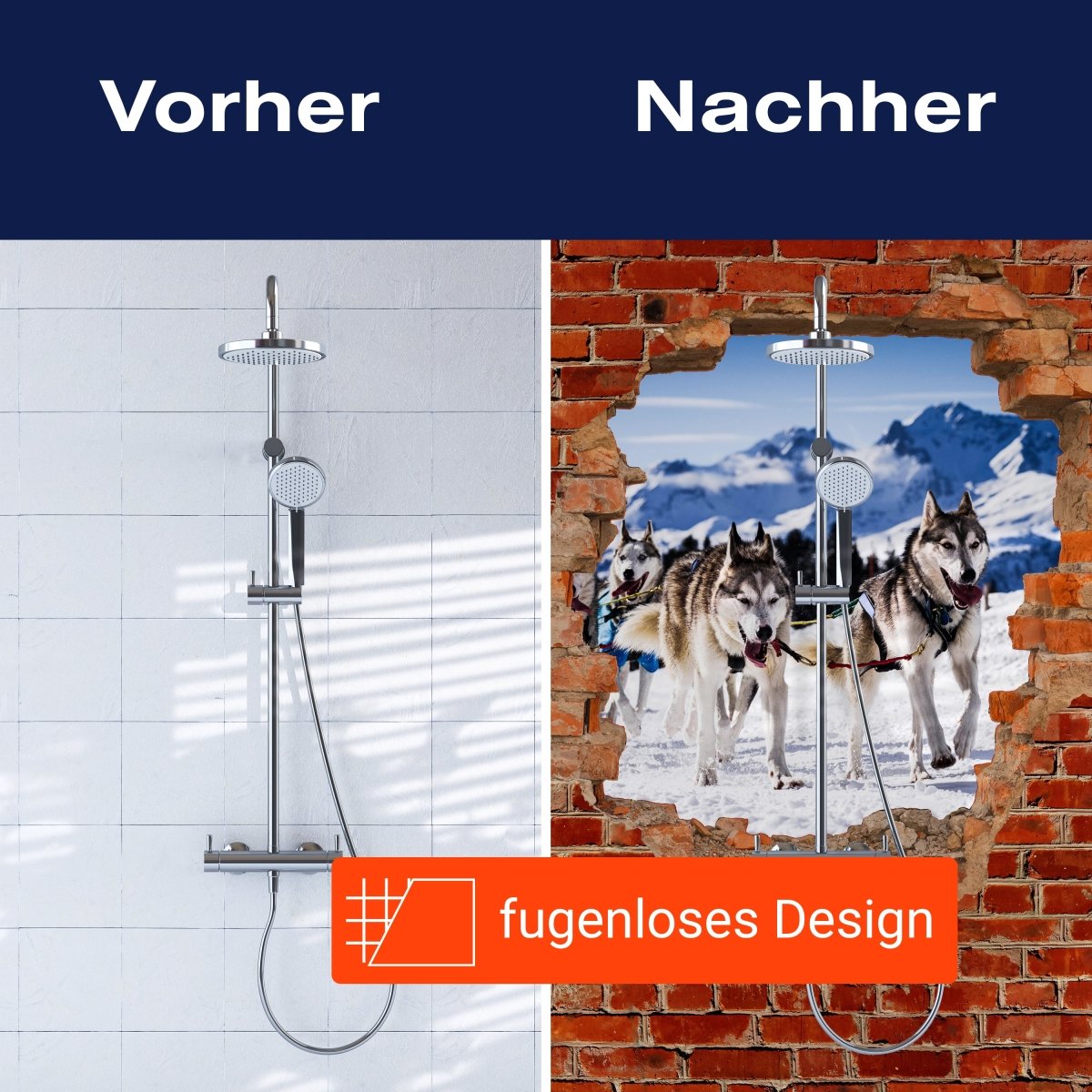 Duschwand Schlittenhunde in Racing - Roter Backstein M0685 entdecken - Bild 9 Duschwand Schlittenhunde in Racing - Roter Backstein M0685 entdecken - Bild 9