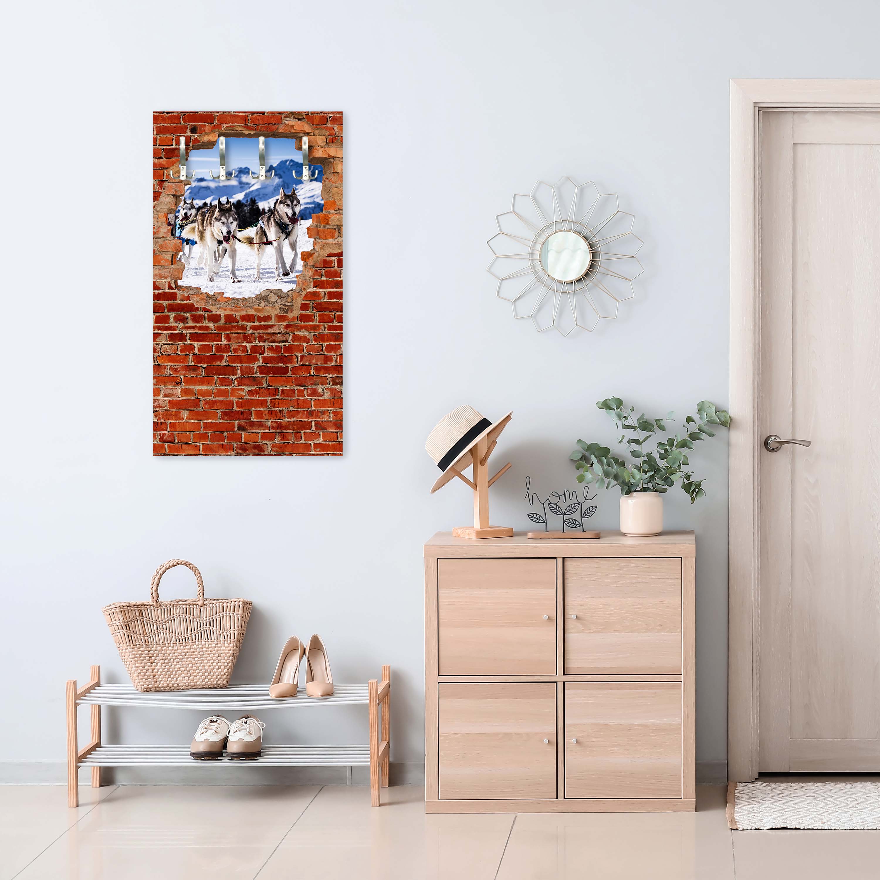 Garderobe Schlittenhunde in Racing - Roter Backstein M0685 entdecken - Bild 2 Garderobe Schlittenhunde in Racing - Roter Backstein M0685 entdecken - Bild 2