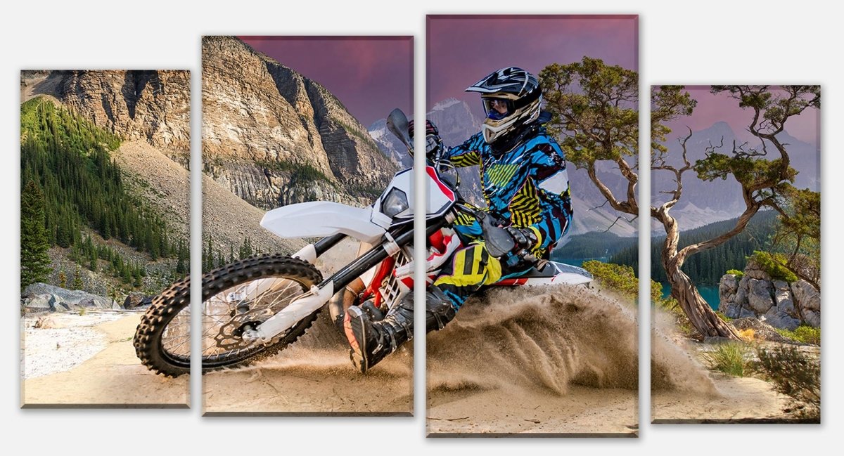 Leinwandbild Mehrteiler Enduro Motorbike Racing M0686 Leinwandbild Mehrteiler Enduro Motorbike Racing M0686