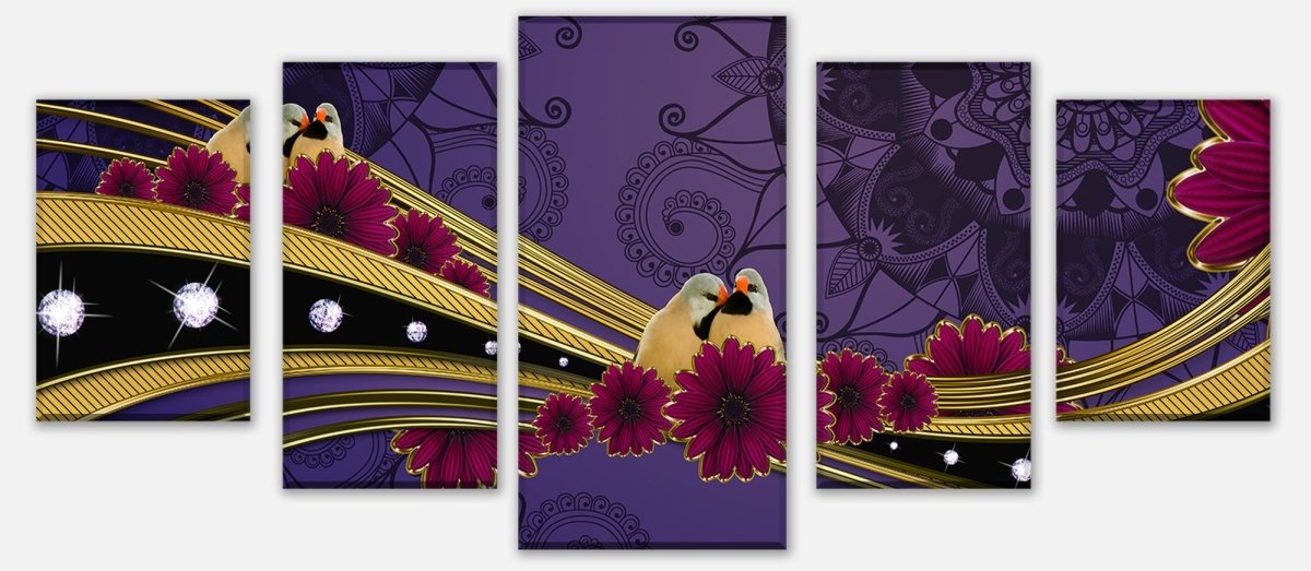 Leinwandbild Mehrteiler Niedlichen Vögel Paar M0687 entdecken - Bild 1 Leinwandbild Mehrteiler Niedlichen Vögel Paar M0687 entdecken - Bild 1