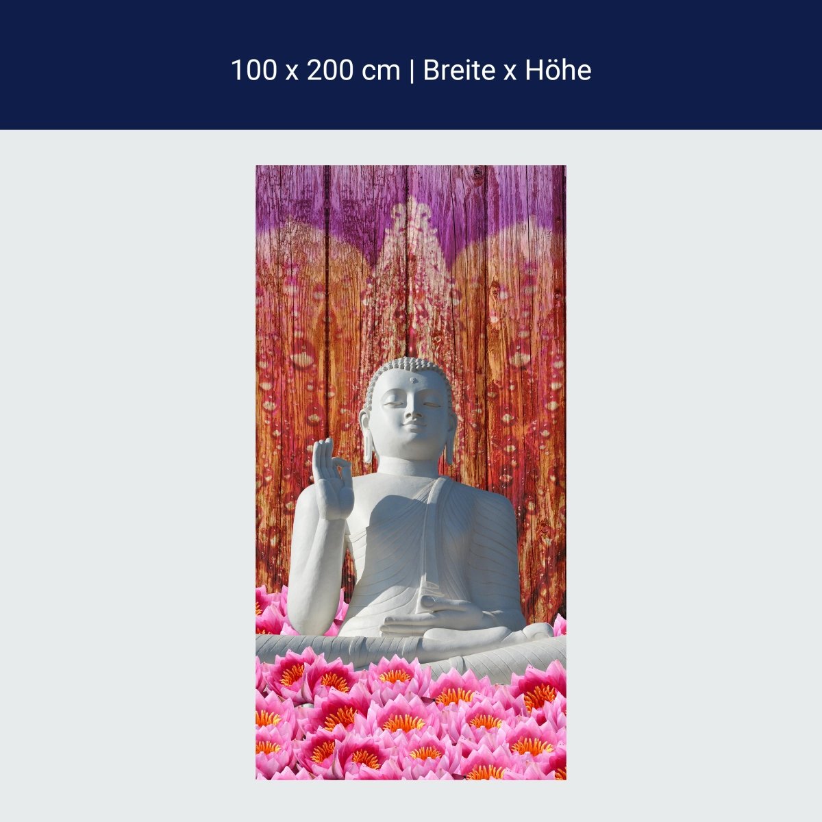 Duschwand Weiß Sitzende Buddha-Statue M0688 Duschwand Weiß Sitzende Buddha-Statue M0688