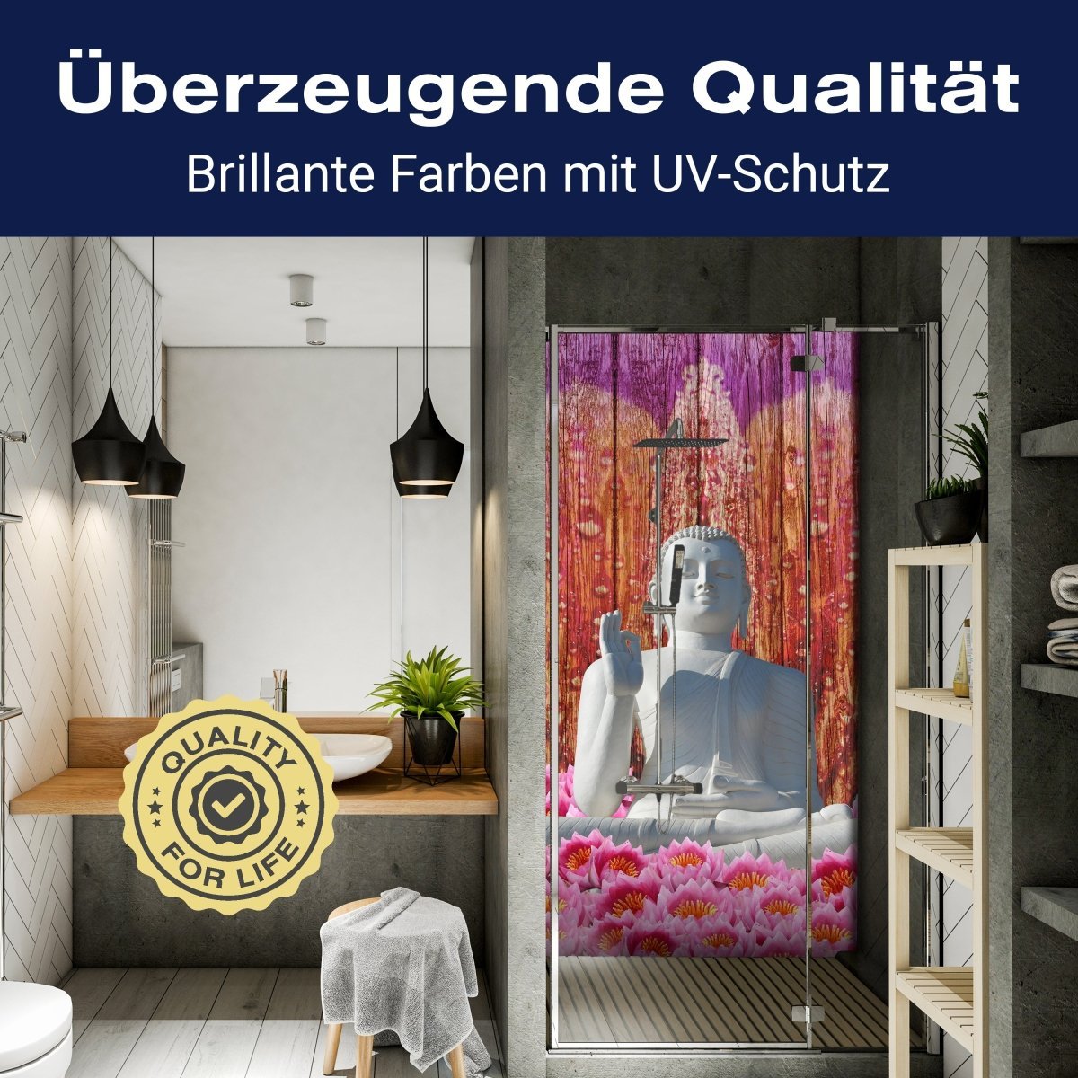 Duschwand Weiß Sitzende Buddha-Statue M0688 entdecken - Bild 2 Duschwand Weiß Sitzende Buddha-Statue M0688 entdecken - Bild 2