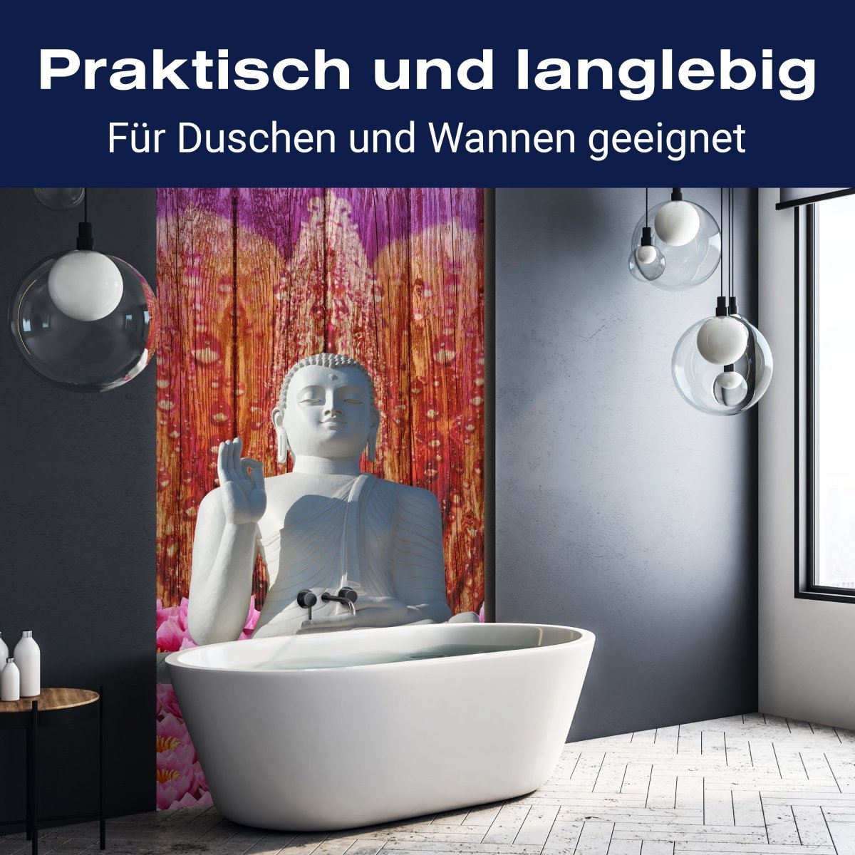 Duschwand Weiß Sitzende Buddha-Statue M0688 entdecken - Bild 3 Duschwand Weiß Sitzende Buddha-Statue M0688 entdecken - Bild 3