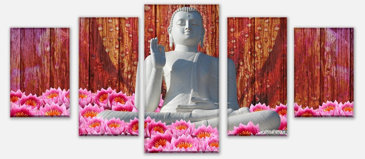Leinwandbild Mehrteiler Weiß Sitzende Buddha-Statue M0688 entdecken - Bild 1 Leinwandbild Mehrteiler Weiß Sitzende Buddha-Statue M0688 entdecken - Bild 1