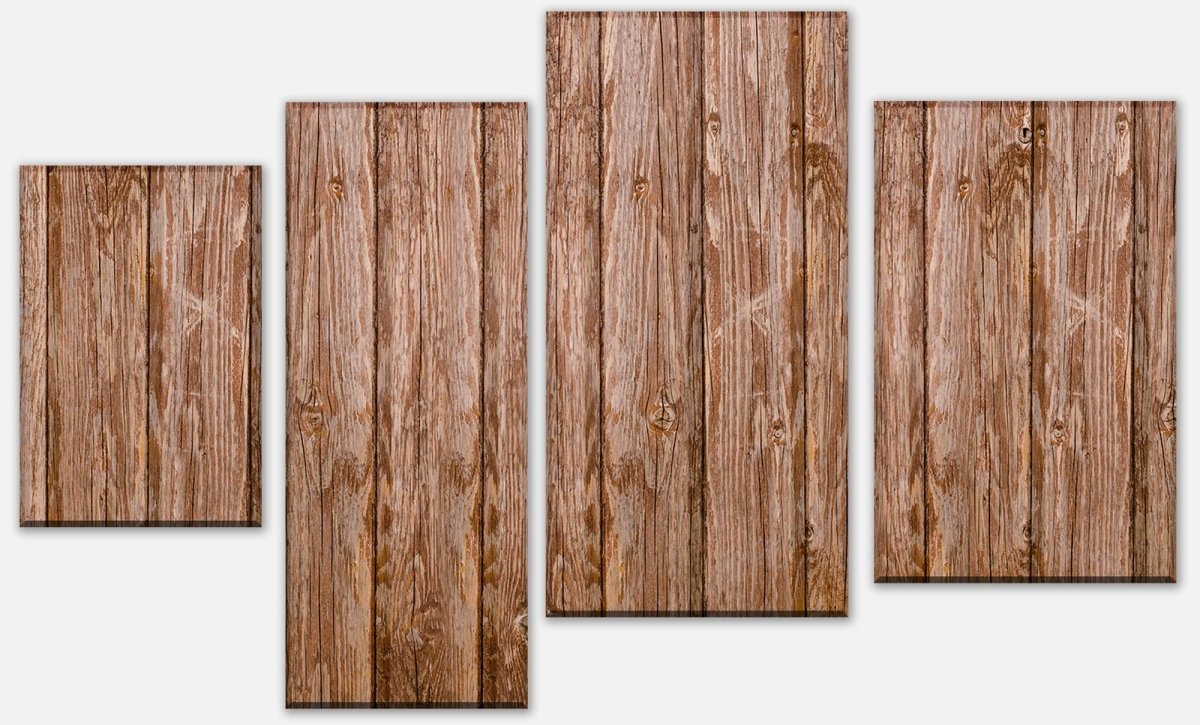 Leinwandbild Mehrteiler Holzwand M0689 Leinwandbild Mehrteiler Holzwand M0689