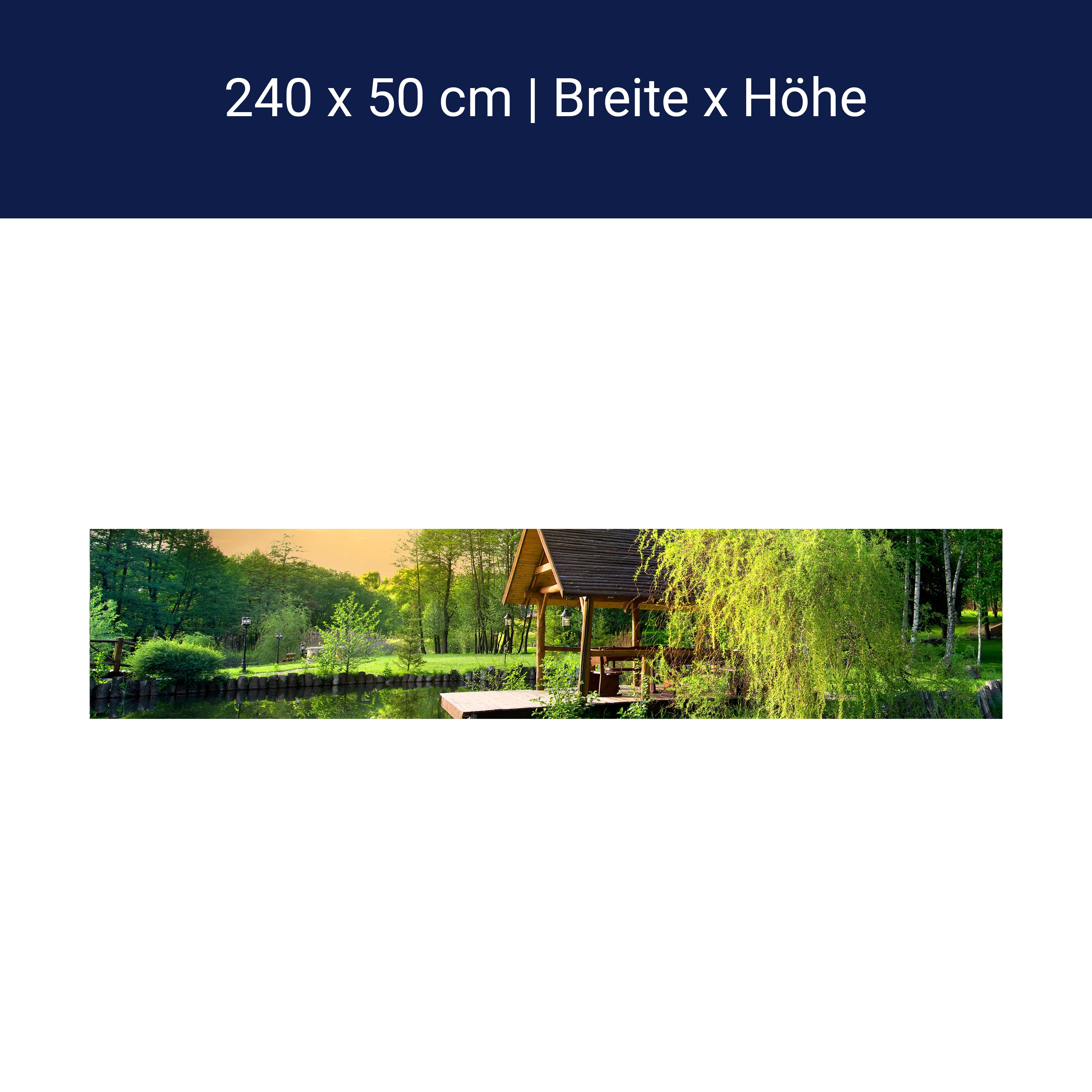 Küchenrückwand Gartenlaube an kleinem See M0694 Küchenrückwand Gartenlaube an kleinem See M0694