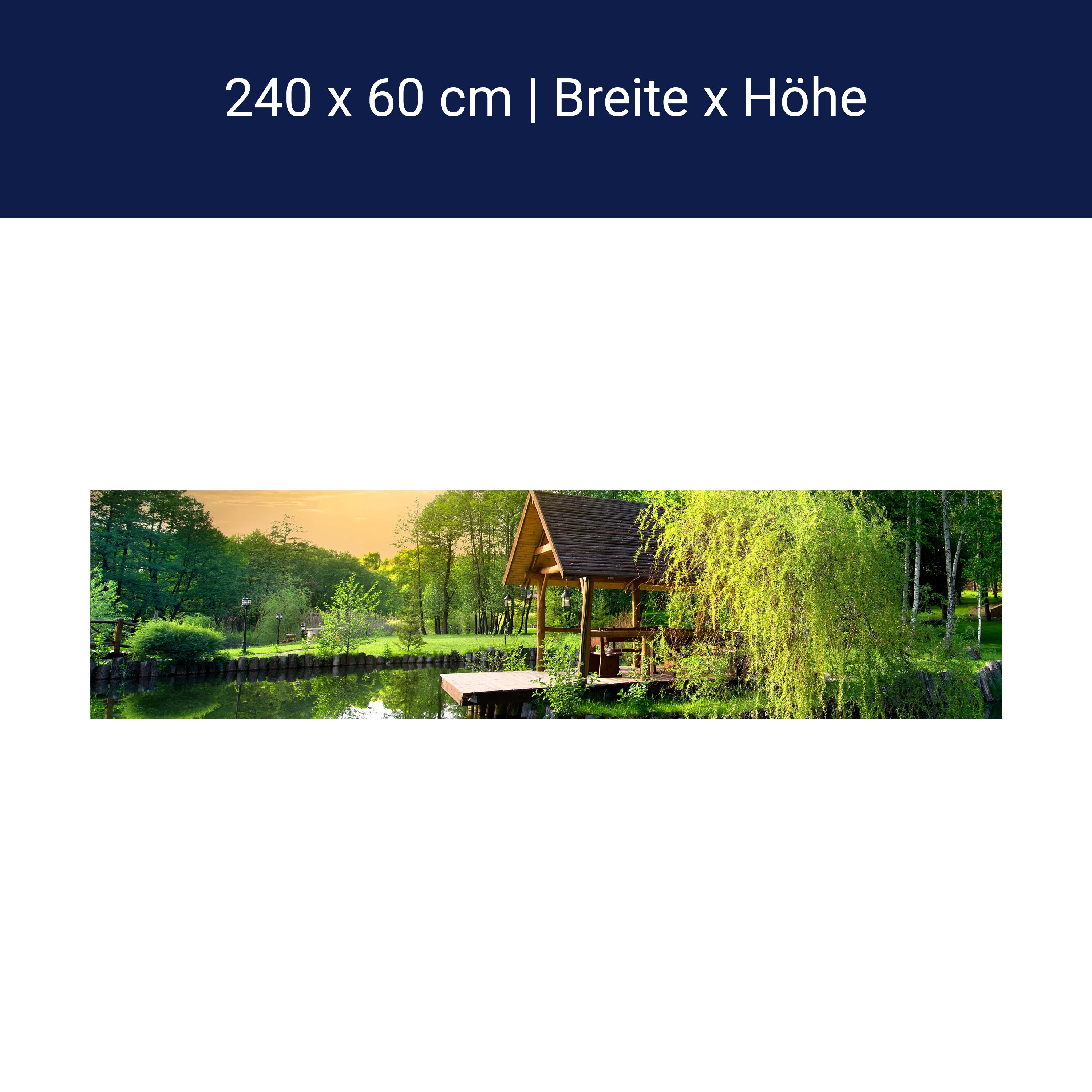 Küchenrückwand Gartenlaube an kleinem See M0694 Küchenrückwand Gartenlaube an kleinem See M0694