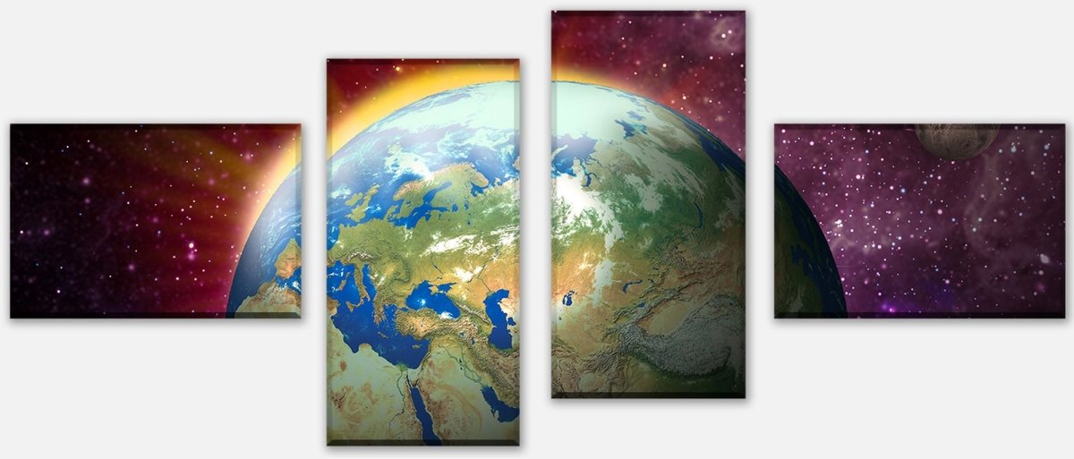 Leinwandbild Mehrteiler Erde, Mond und Sonne M0697 Leinwandbild Mehrteiler Erde, Mond und Sonne M0697