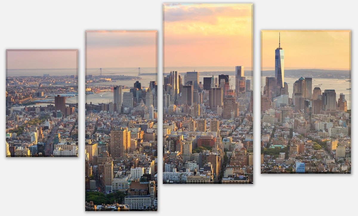 Leinwandbild Mehrteiler Sonnenuntergang in Manhattan M0728 Leinwandbild Mehrteiler Sonnenuntergang in Manhattan M0728