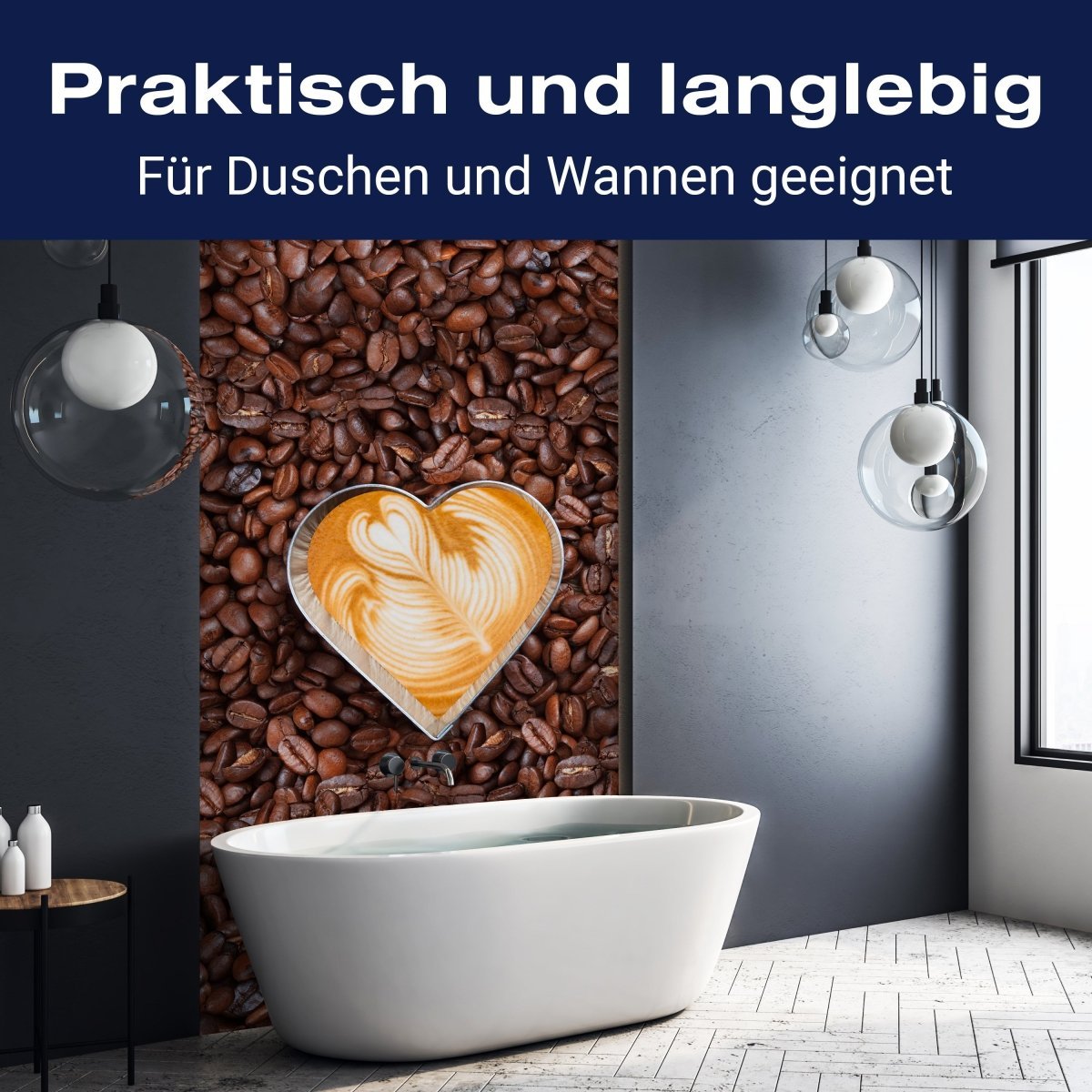 Duschwand Kaffeebohnen und Kaffeeherzen M0731 entdecken - Bild 3 Duschwand Kaffeebohnen und Kaffeeherzen M0731 entdecken - Bild 3