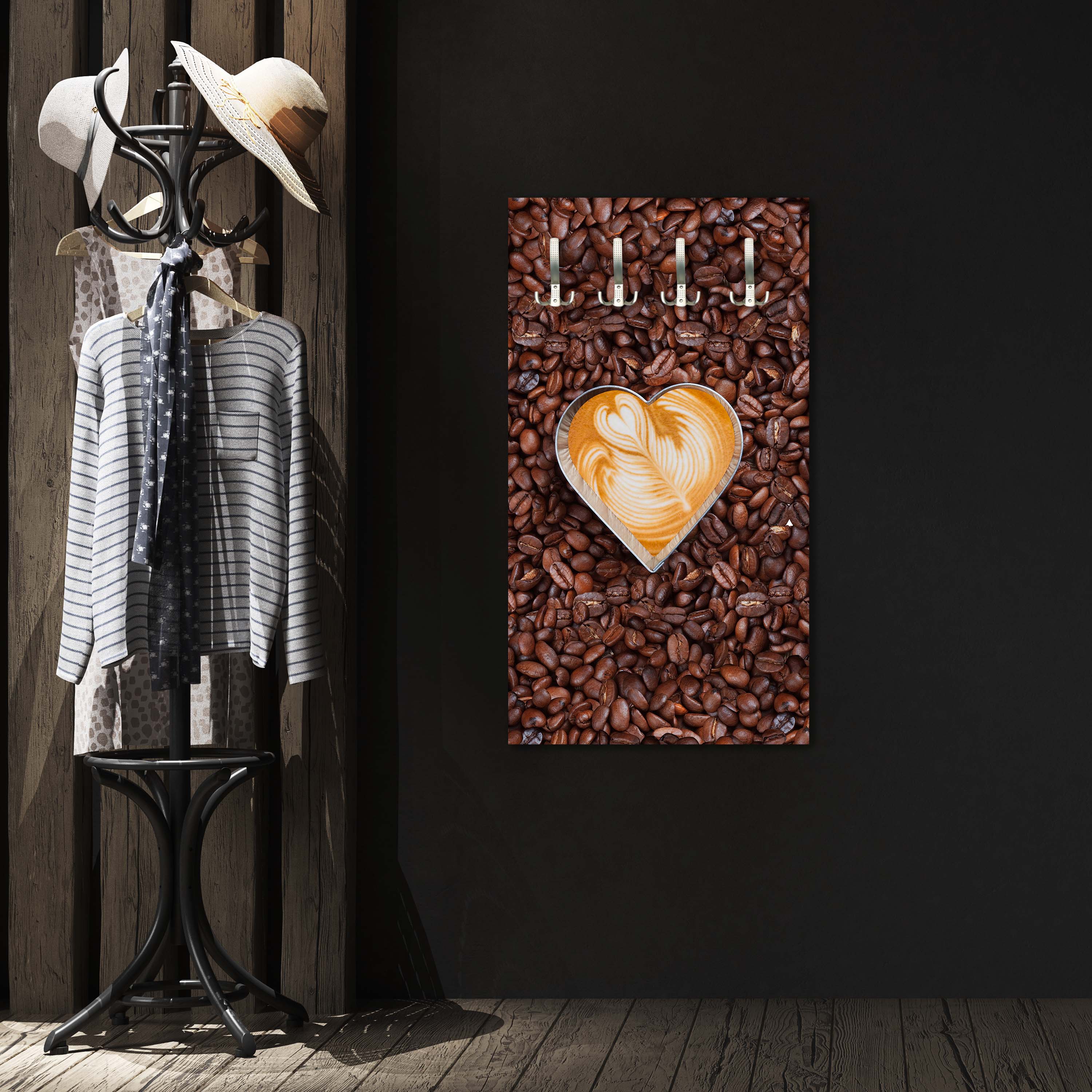 Garderobe Kaffeebohnen und Kaffeeherzen M0731 entdecken - Bild 5 Garderobe Kaffeebohnen und Kaffeeherzen M0731 entdecken - Bild 5