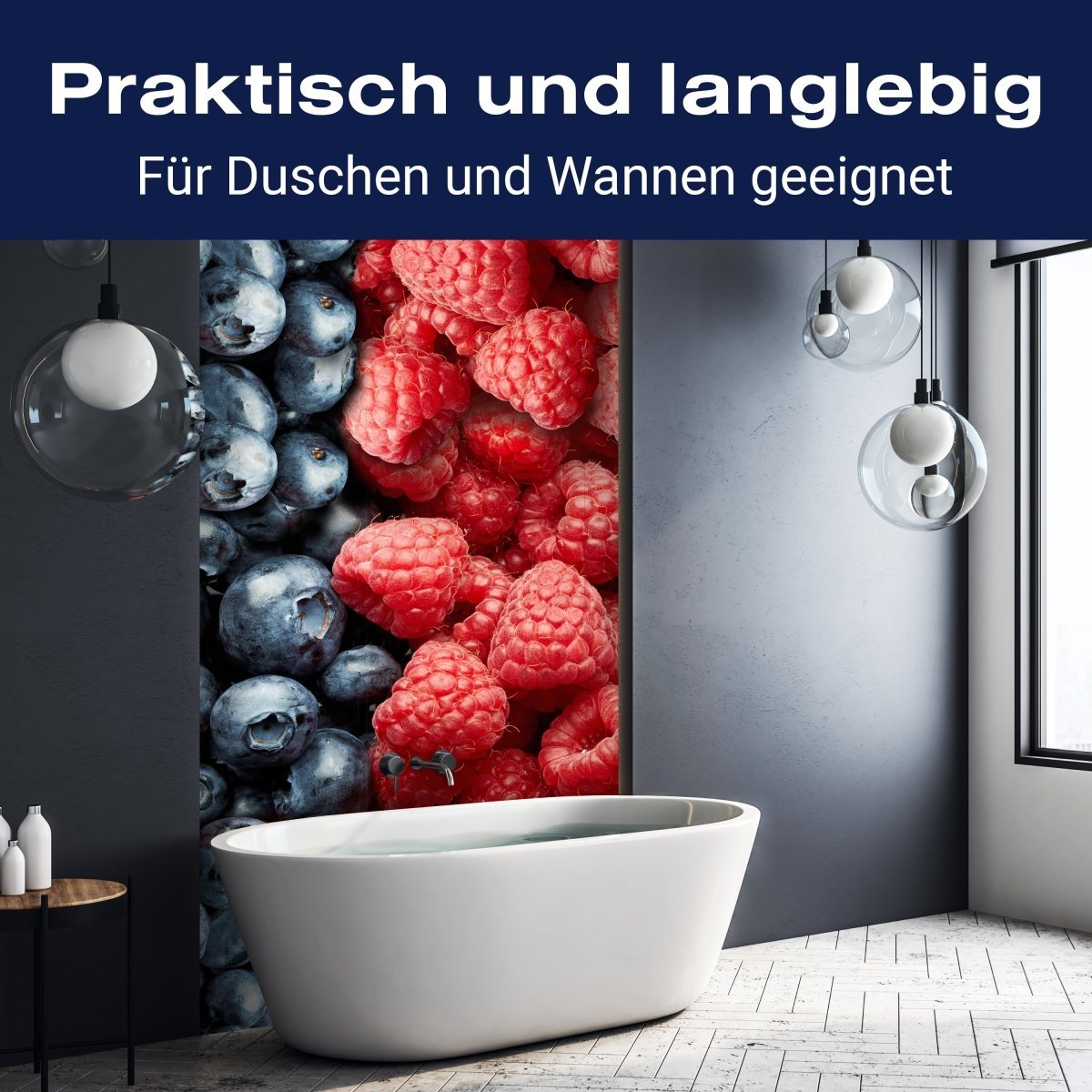 Duschwand Heidelbeeren und Himbeeren M0732 entdecken - Bild 3 Duschwand Heidelbeeren und Himbeeren M0732 entdecken - Bild 3