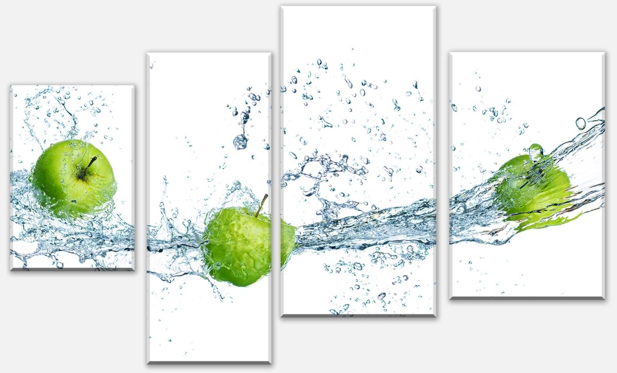 Leinwandbild Mehrteiler grüner Apfel M0736 Leinwandbild Mehrteiler grüner Apfel M0736