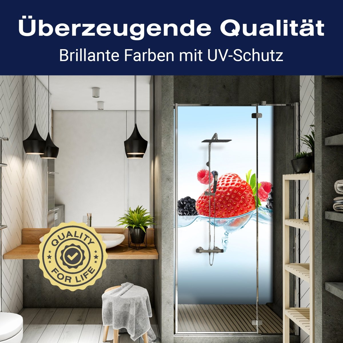 Duschwand Close up Blick frische Beeren M0737 entdecken - Bild 2 Duschwand Close up Blick frische Beeren M0737 entdecken - Bild 2