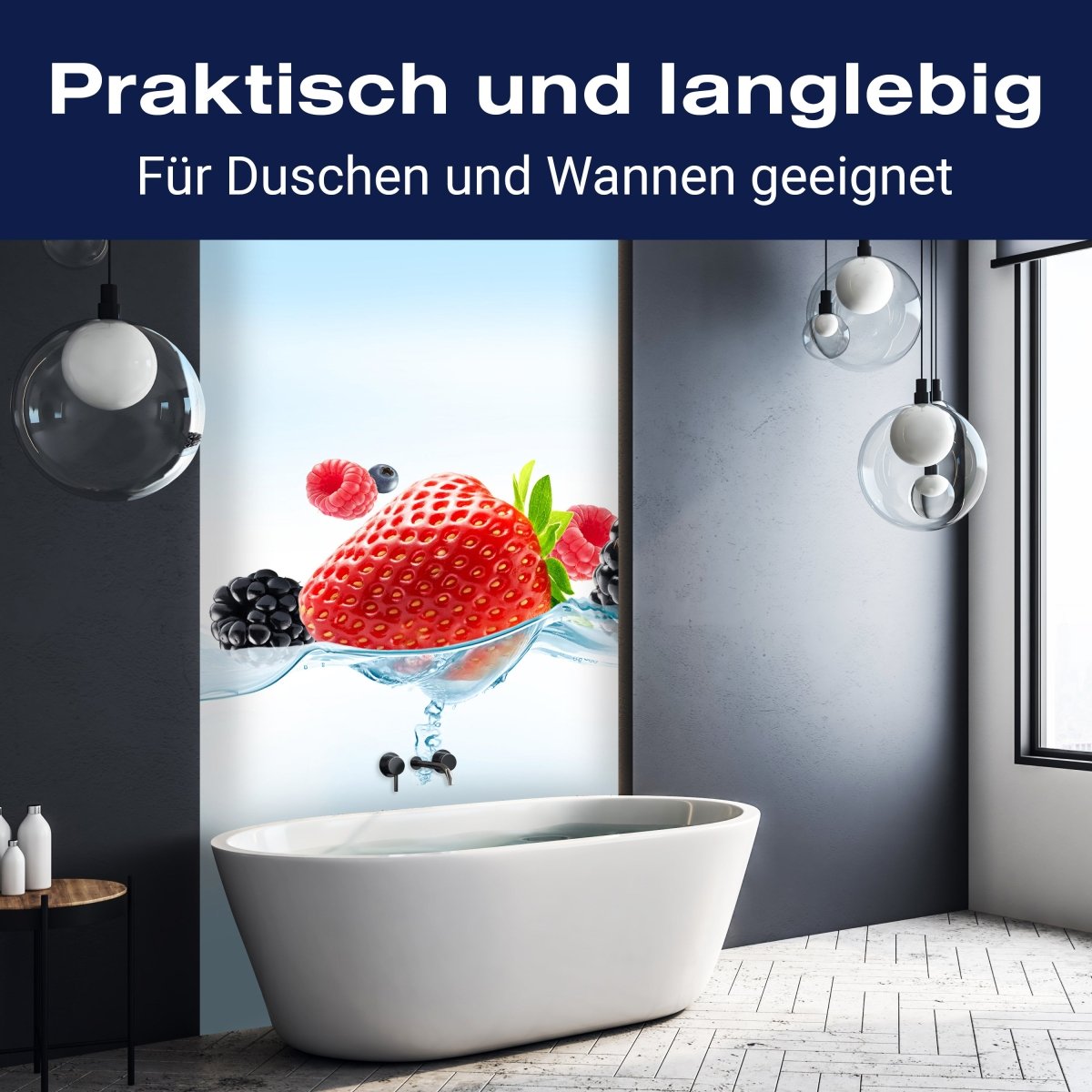Duschwand Close up Blick frische Beeren M0737 entdecken - Bild 3 Duschwand Close up Blick frische Beeren M0737 entdecken - Bild 3