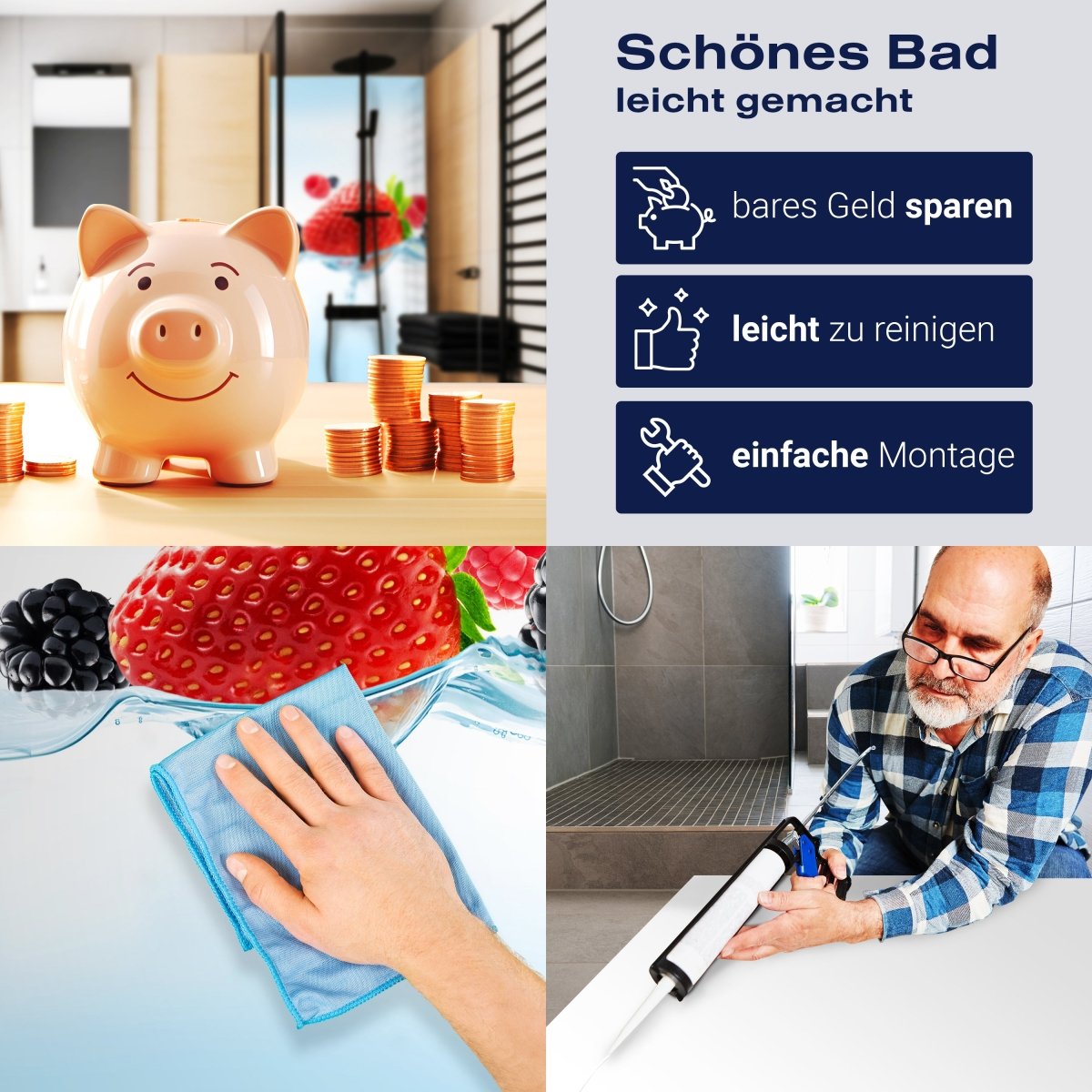 Duschwand Close up Blick frische Beeren M0737 entdecken - Bild 7 Duschwand Close up Blick frische Beeren M0737 entdecken - Bild 7