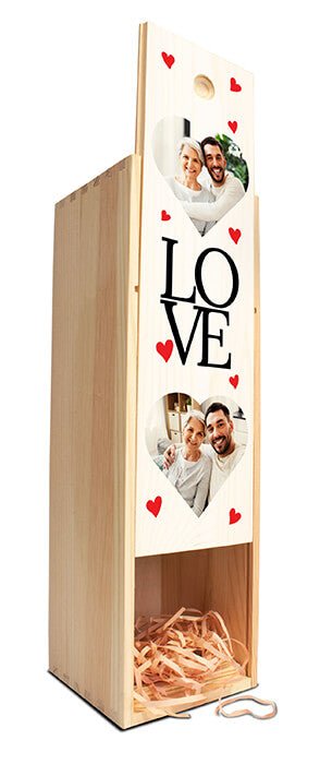 Weinbox in Weiss mit Herzen und Foto M0762 - Bild 2 Weinbox in Weiss mit Herzen und Foto M0762 - Bild 2