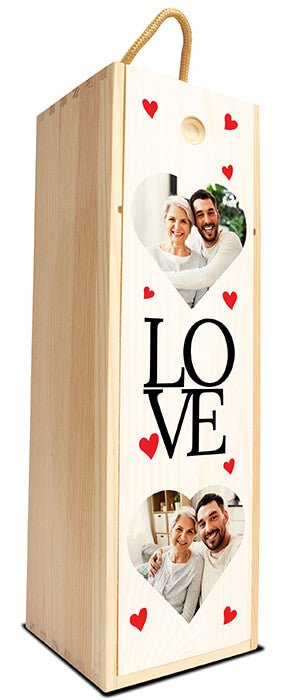 Weinbox in Weiss mit Herzen und Foto M0762 - Bild 3 Weinbox in Weiss mit Herzen und Foto M0762 - Bild 3