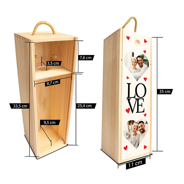 Weinbox in Weiss mit Herzen und Foto M0762 - Bild 7 Weinbox in Weiss mit Herzen und Foto M0762 - Bild 7