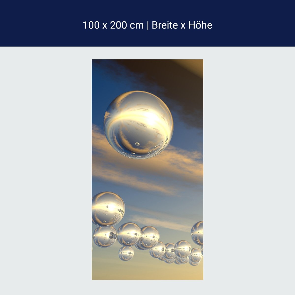 Duschwand Himmel mit futuristischen Sphären M0763 Duschwand Himmel mit futuristischen Sphären M0763