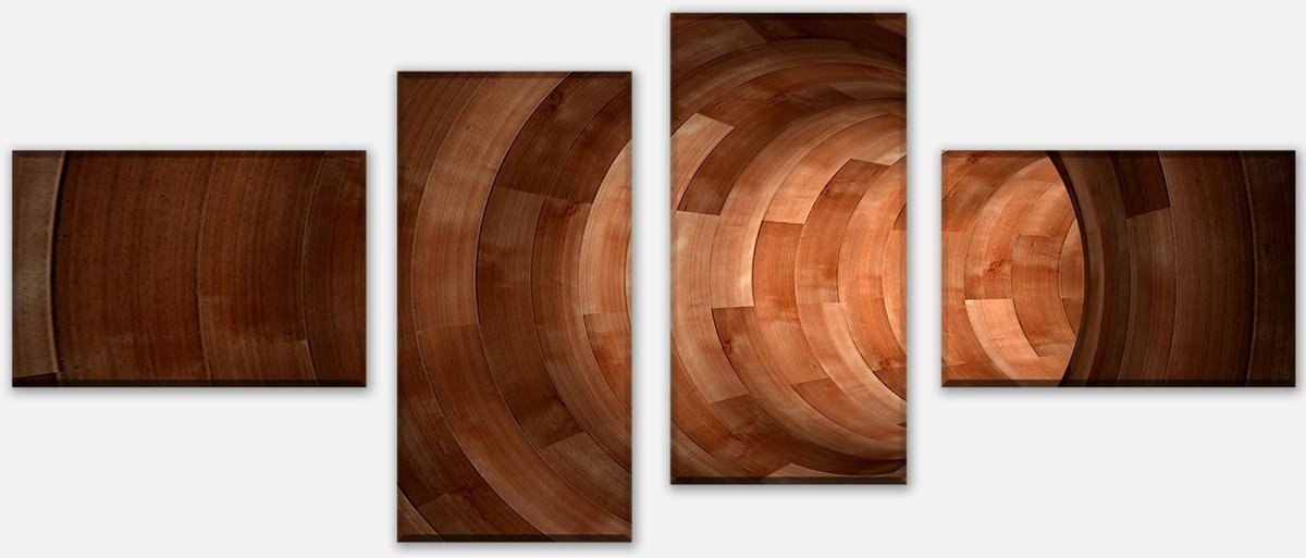 Leinwandbild Mehrteiler Holztunnel M0773 Leinwandbild Mehrteiler Holztunnel M0773