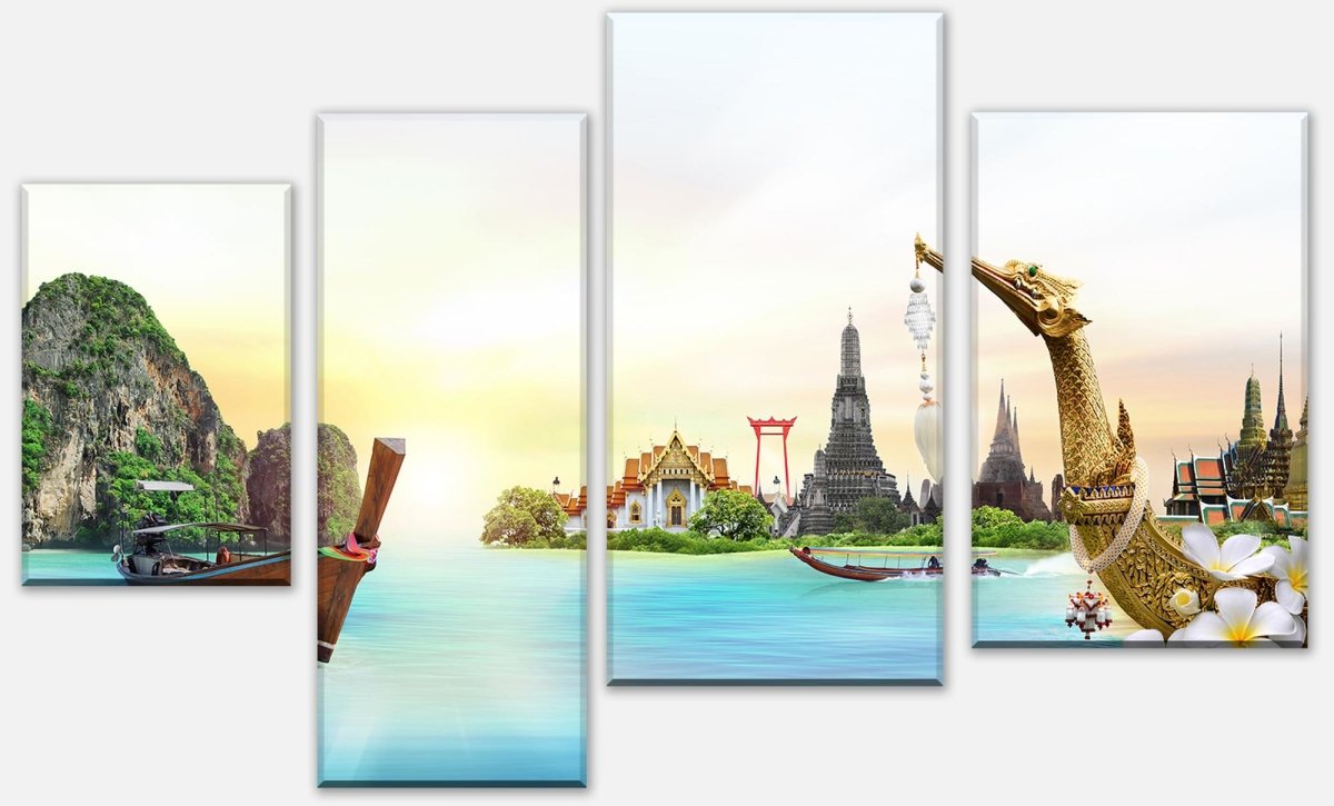 Leinwandbild Mehrteiler Tourist Thailand Zusammensetzung M0776 Leinwandbild Mehrteiler Tourist Thailand Zusammensetzung M0776