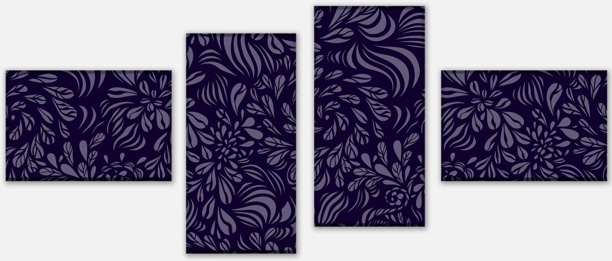 Leinwandbild Mehrteiler Abstraktes Fantasie Blumenmuster M0778 Leinwandbild Mehrteiler Abstraktes Fantasie Blumenmuster M0778