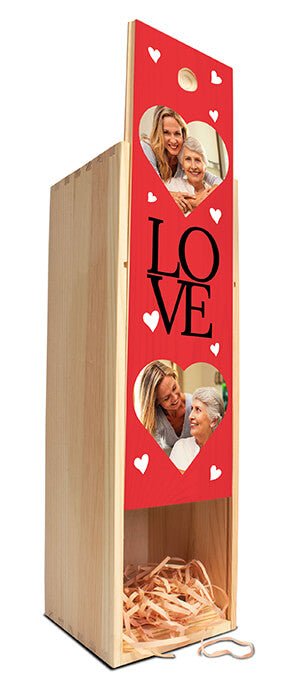 Weinkiste in Rot LOVE mit Herzen und Foto M0781 - Bild 2 Weinkiste in Rot LOVE mit Herzen und Foto M0781 - Bild 2