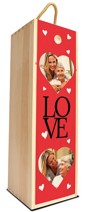 Weinkiste in Rot LOVE mit Herzen und Foto M0781 - Bild 3 Weinkiste in Rot LOVE mit Herzen und Foto M0781 - Bild 3