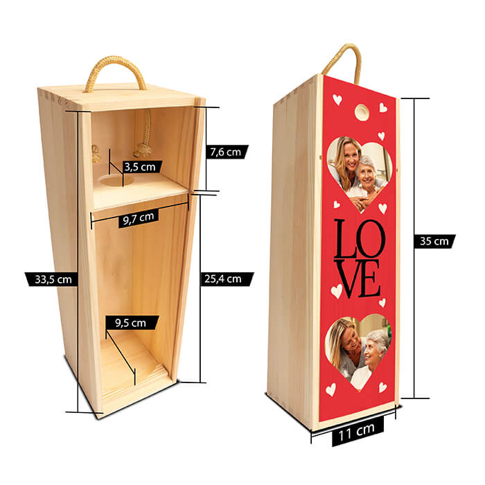 Weinkiste in Rot LOVE mit Herzen und Foto M0781 - Bild 7 Weinkiste in Rot LOVE mit Herzen und Foto M0781 - Bild 7