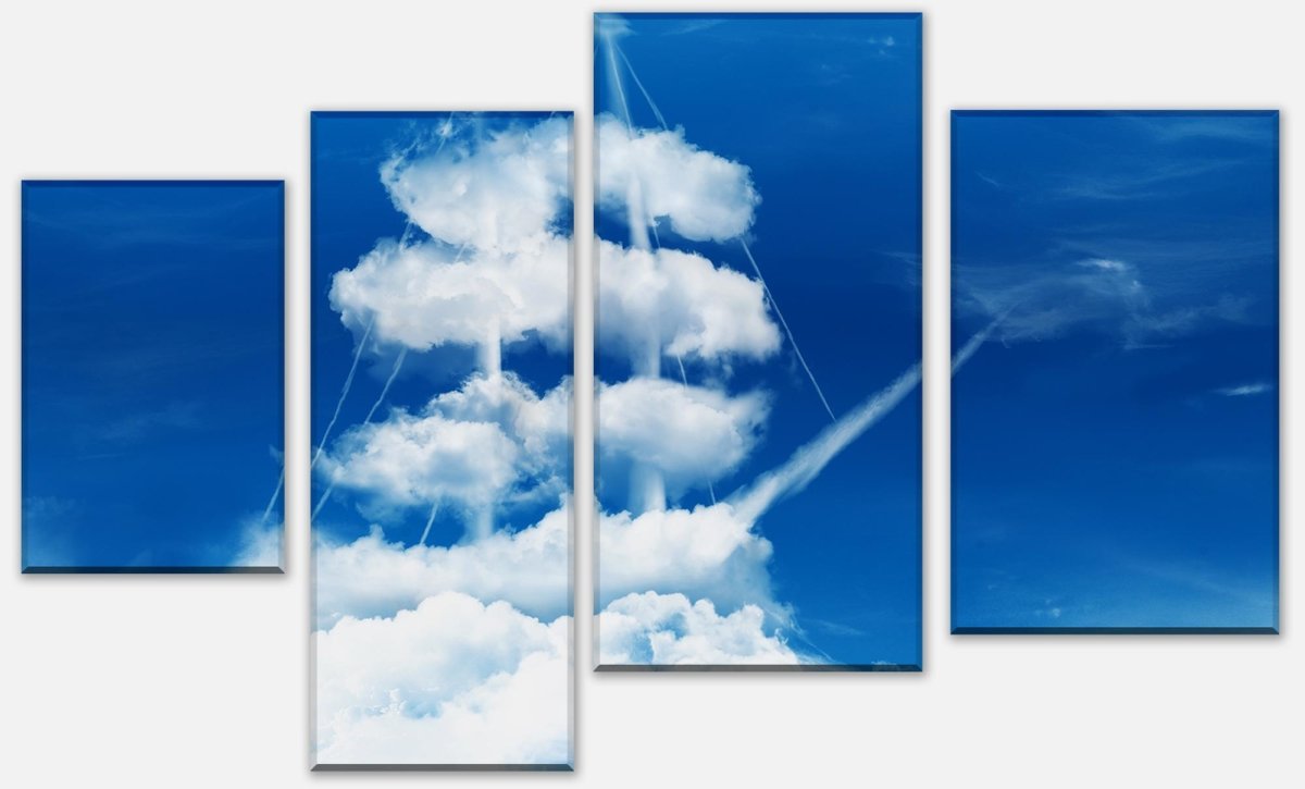 Leinwandbild Mehrteiler Segelboot in Form eines Sees von Wolken M0781 Leinwandbild Mehrteiler Segelboot in Form eines Sees von Wolken M0781