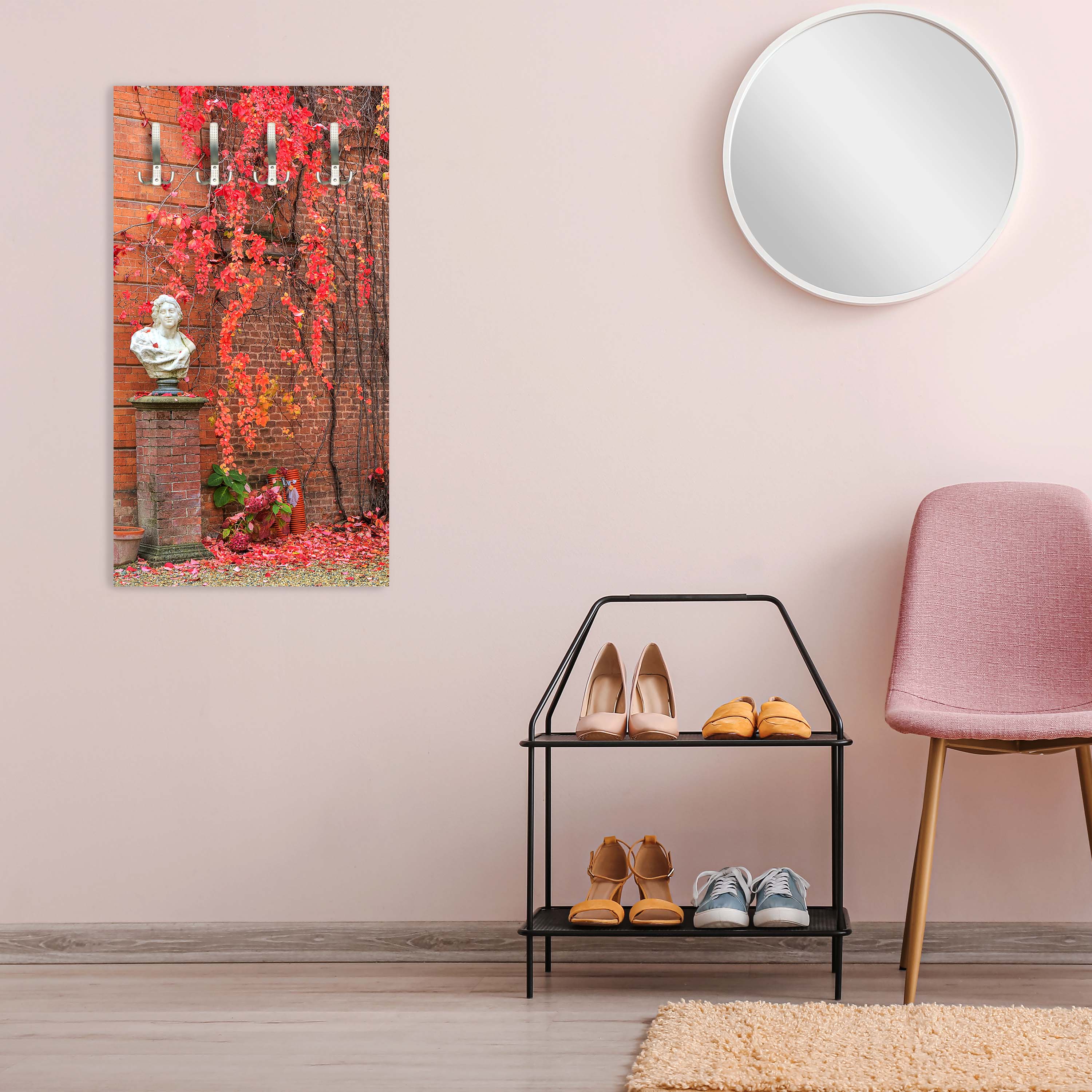 Garderobe Efeu mit roten Blättern wachsen auf einer roten Mauer M0789 entdecken - Bild 2 Garderobe Efeu mit roten Blättern wachsen auf einer roten Mauer M0789 entdecken - Bild 2