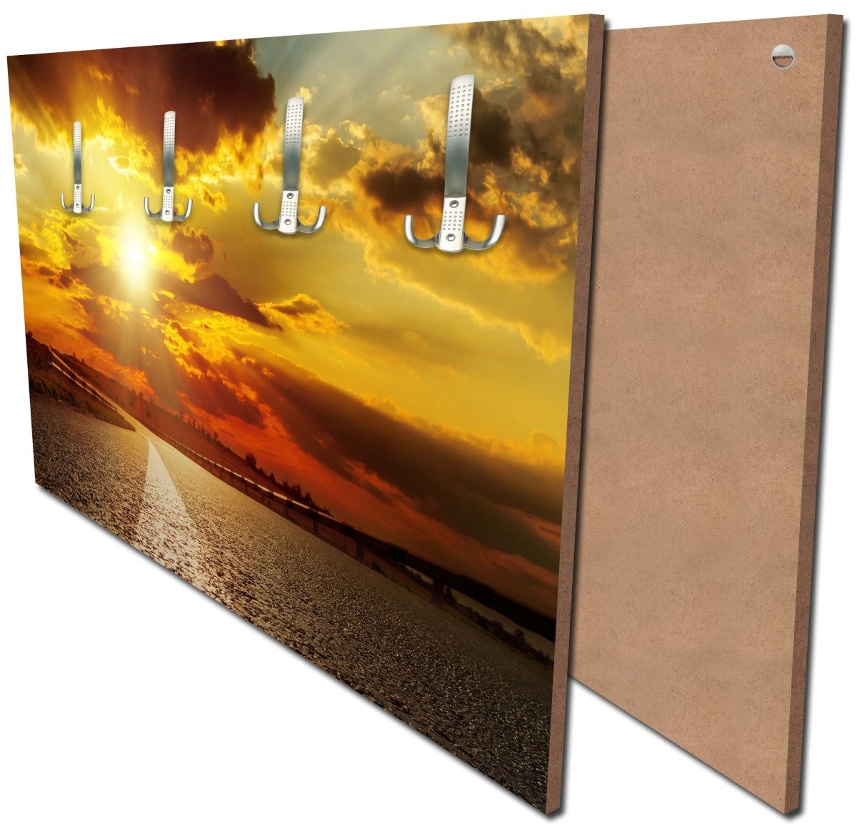 Garderobe Asphaltstraße und dramatischer Sonnenuntergang über ihm M0804 Garderobe Asphaltstraße und dramatischer Sonnenuntergang über ihm M0804