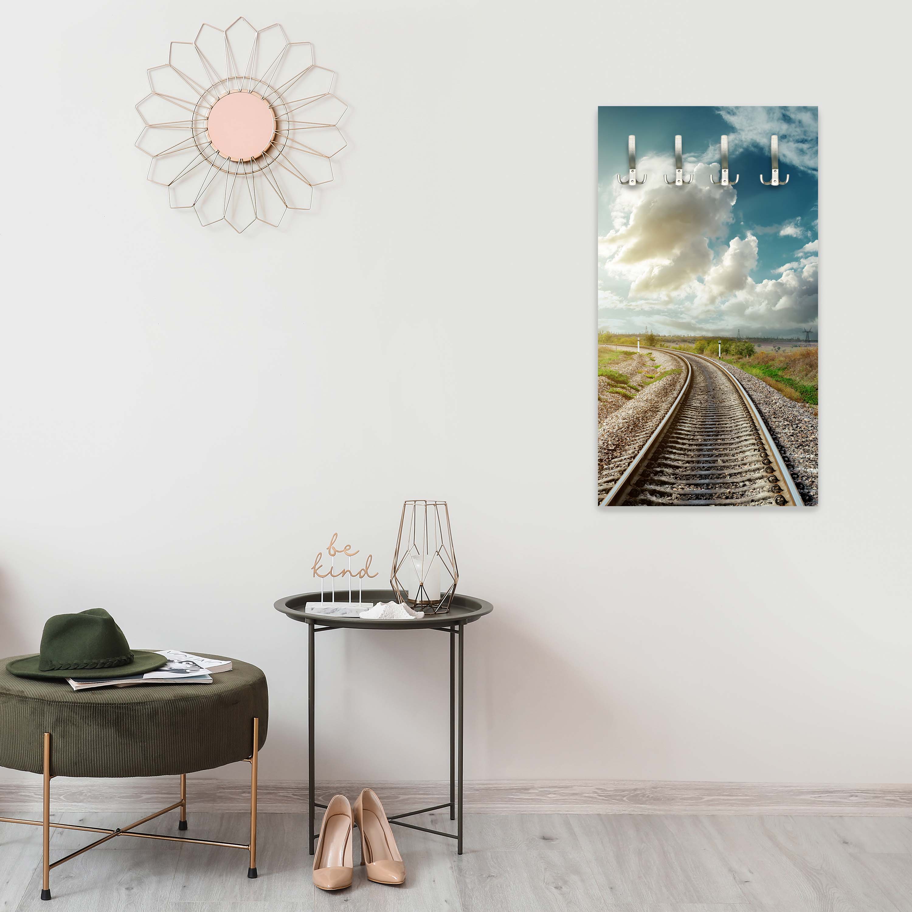 Garderobe Eisenbahn mit Sonnenuntergang am Horizont M0807 entdecken - Bild 6 Garderobe Eisenbahn mit Sonnenuntergang am Horizont M0807 entdecken - Bild 6