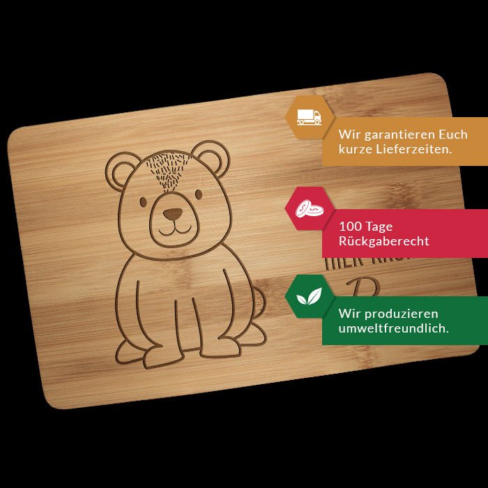 Frühstücksbrettchen Bär, hier krümelt M0824 - Bild 3 Frühstücksbrettchen Bär, hier krümelt M0824 - Bild 3