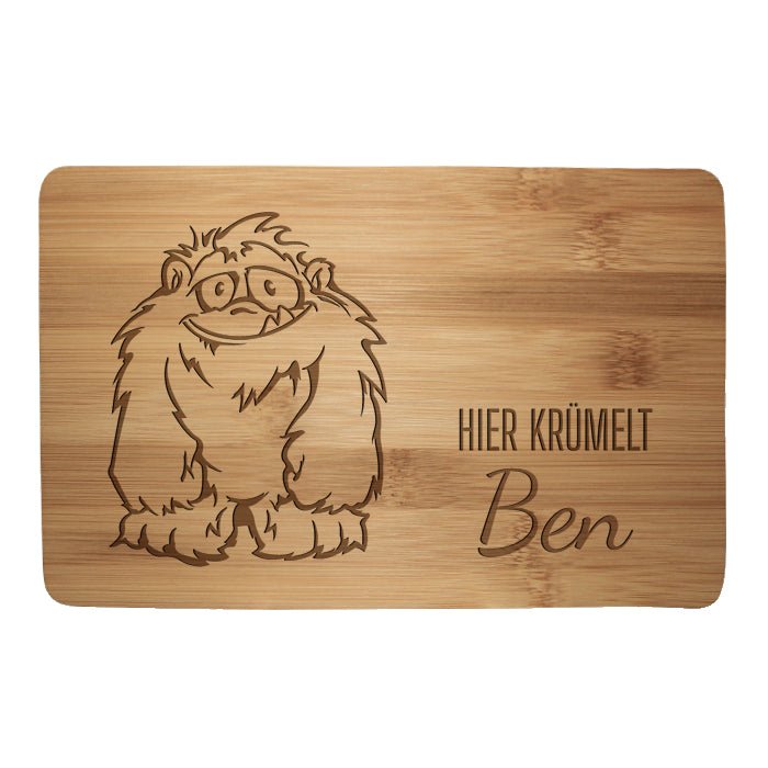 Frühstücksbrettchen Monster, hier krümelt M0825 - Bild 1 Frühstücksbrettchen Monster, hier krümelt M0825 - Bild 1