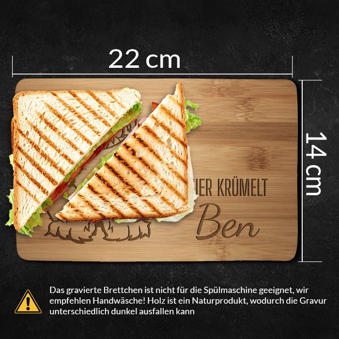 Frühstücksbrettchen Monster, hier krümelt M0825 - Bild 4 Frühstücksbrettchen Monster, hier krümelt M0825 - Bild 4