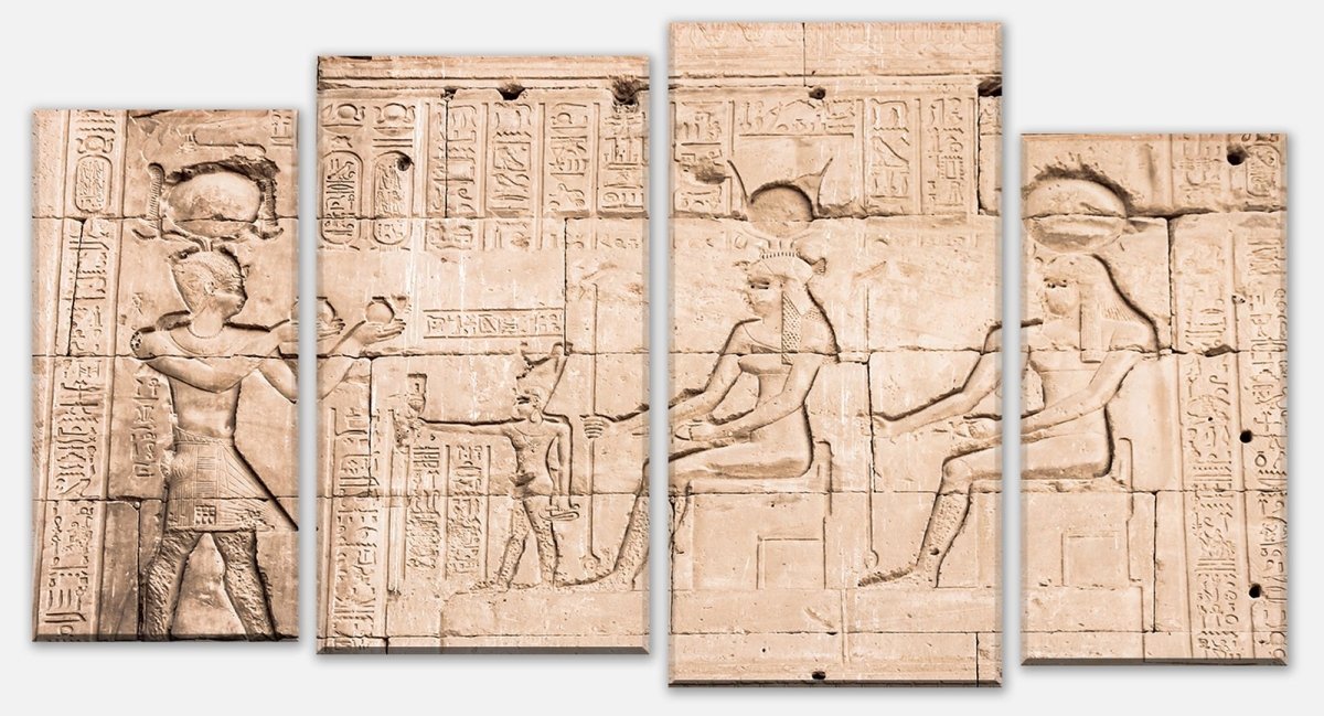 Leinwandbild Mehrteiler Mauer des Tempels von Hathor bei Dendera M0826 Leinwandbild Mehrteiler Mauer des Tempels von Hathor bei Dendera M0826