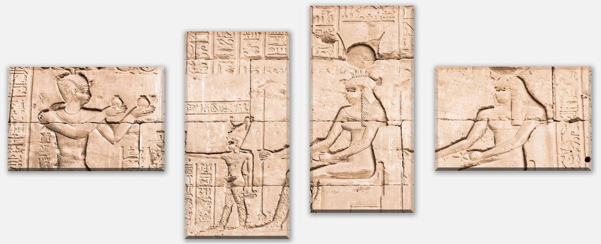 Leinwandbild Mehrteiler Mauer des Tempels von Hathor bei Dendera M0826 Leinwandbild Mehrteiler Mauer des Tempels von Hathor bei Dendera M0826