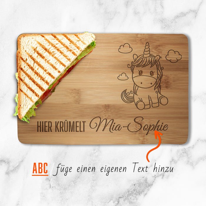 Frühstücksbrettchen Einhorn, hier krümelt M0827 - Bild 2 Frühstücksbrettchen Einhorn, hier krümelt M0827 - Bild 2
