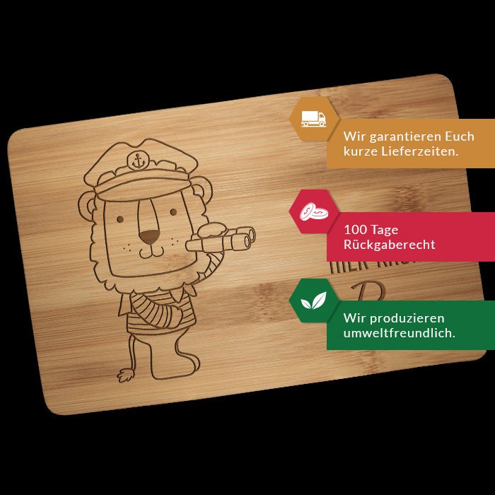 Frühstücksbrettchen Löwe, Matrose, hier krümelt M0833 - Bild 3 Frühstücksbrettchen Löwe, Matrose, hier krümelt M0833 - Bild 3